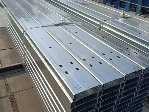 Galvanized C purlins used for steel building roof and wall support framing