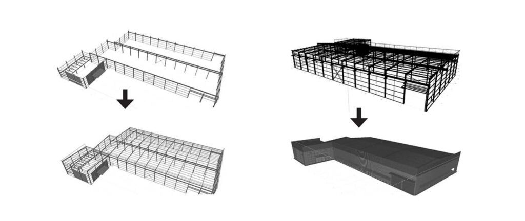 Structural design diagram for the Brazil steel structure factory project