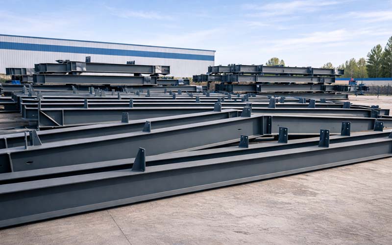 Primary steel structure components for steel building fabrication